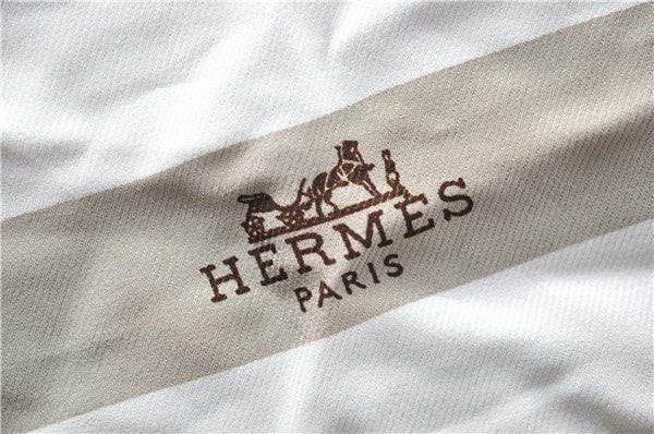 Authentic HERMES Losange PM Scarf Border Logo Design Silk Ivory Beige Box 9515D