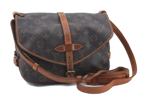 Auth Louis Vuitton Monogram Saumur 30 Shoulder Cross Body Bag M42256 LV 9516C