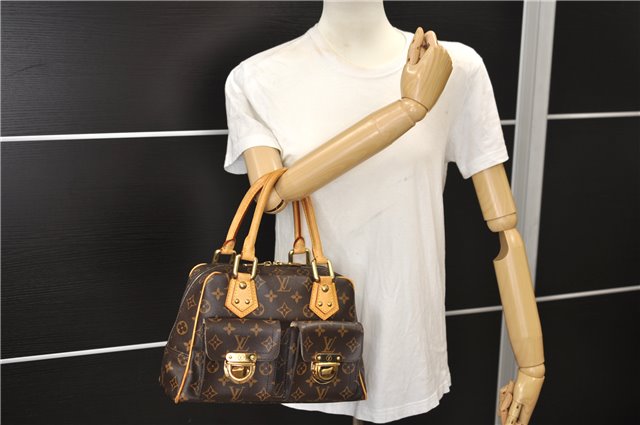 Authentic Louis Vuitton Monogram Manhattan PM Hand Bag Purse M40026 LV 9516E