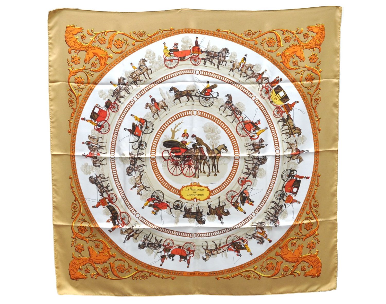 Auth HERMES Carre 90 Scarf 