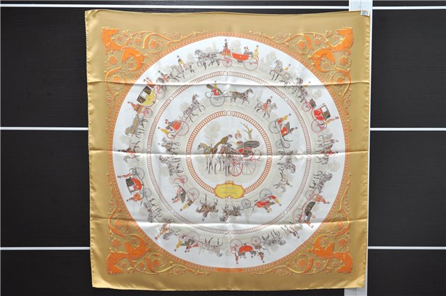 Auth HERMES Carre 90 Scarf 