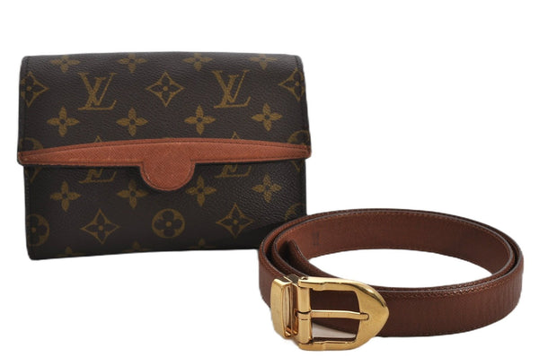 Authentic Louis Vuitton Monogram Pochette Arche Pouch Waist Bag M51975 LV 9519E