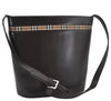 Authentic BURBERRY Leather Nova Check Canvas Shoulder Cross Body Bag Brown 9520E