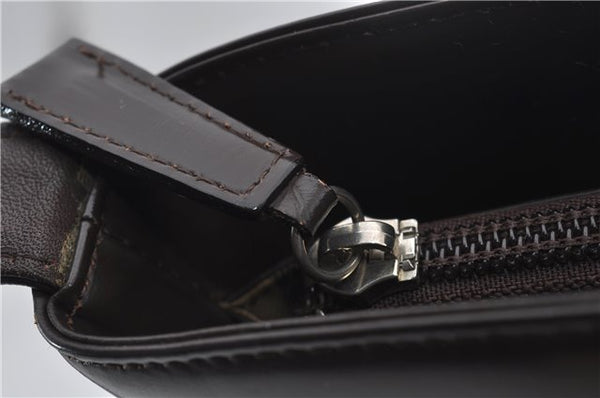 Authentic BURBERRY Leather Nova Check Canvas Shoulder Cross Body Bag Brown 9520E