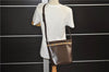 Authentic BURBERRY Leather Nova Check Canvas Shoulder Cross Body Bag Brown 9520E
