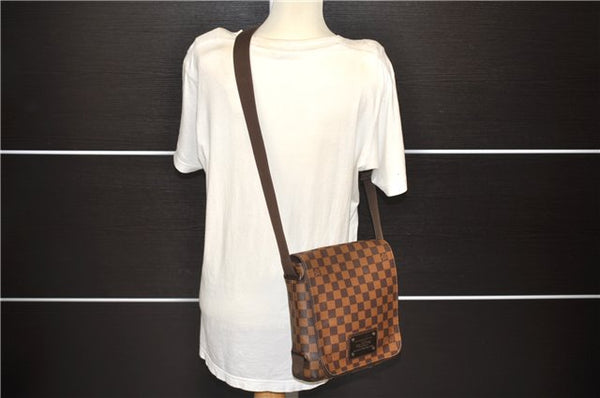 Auth Louis Vuitton Damier Brooklyn PM Shoulder Cross Body Bag N51210 LV 9521D