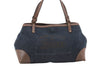 Authentic GUCCI Craft Shoulder Tote Bag Denim Leather 348715 Blue Brown 9522D