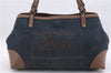 Authentic GUCCI Craft Shoulder Tote Bag Denim Leather 348715 Blue Brown 9522D