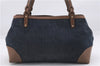 Authentic GUCCI Craft Shoulder Tote Bag Denim Leather 348715 Blue Brown 9522D