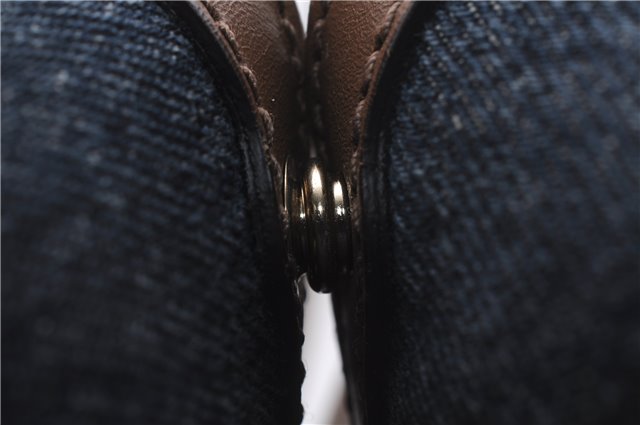 Authentic GUCCI Craft Shoulder Tote Bag Denim Leather 348715 Blue Brown 9522D