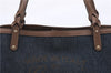 Authentic GUCCI Craft Shoulder Tote Bag Denim Leather 348715 Blue Brown 9522D