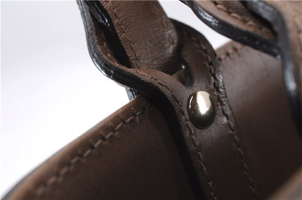 Authentic GUCCI Craft Shoulder Tote Bag Denim Leather 348715 Blue Brown 9522D