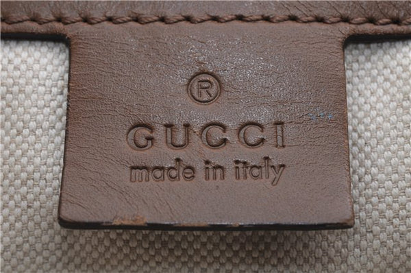 Authentic GUCCI Craft Shoulder Tote Bag Denim Leather 348715 Blue Brown 9522D