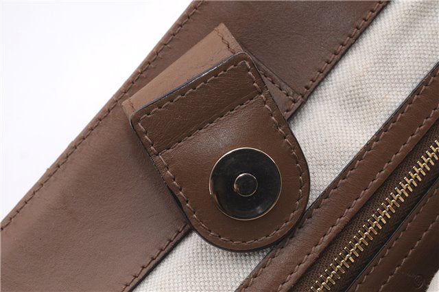 Authentic GUCCI Craft Shoulder Tote Bag Denim Leather 348715 Blue Brown 9522D