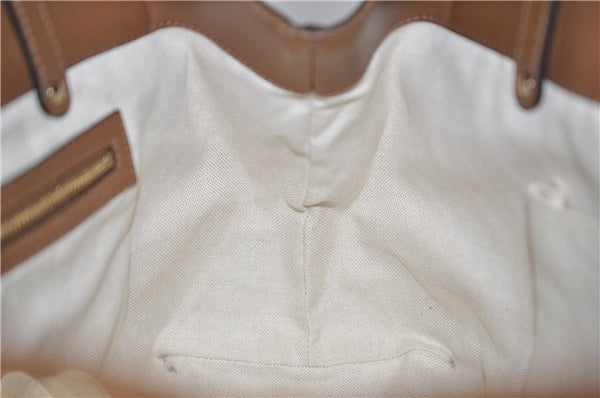 Authentic GUCCI Craft Shoulder Tote Bag Denim Leather 348715 Blue Brown 9522D