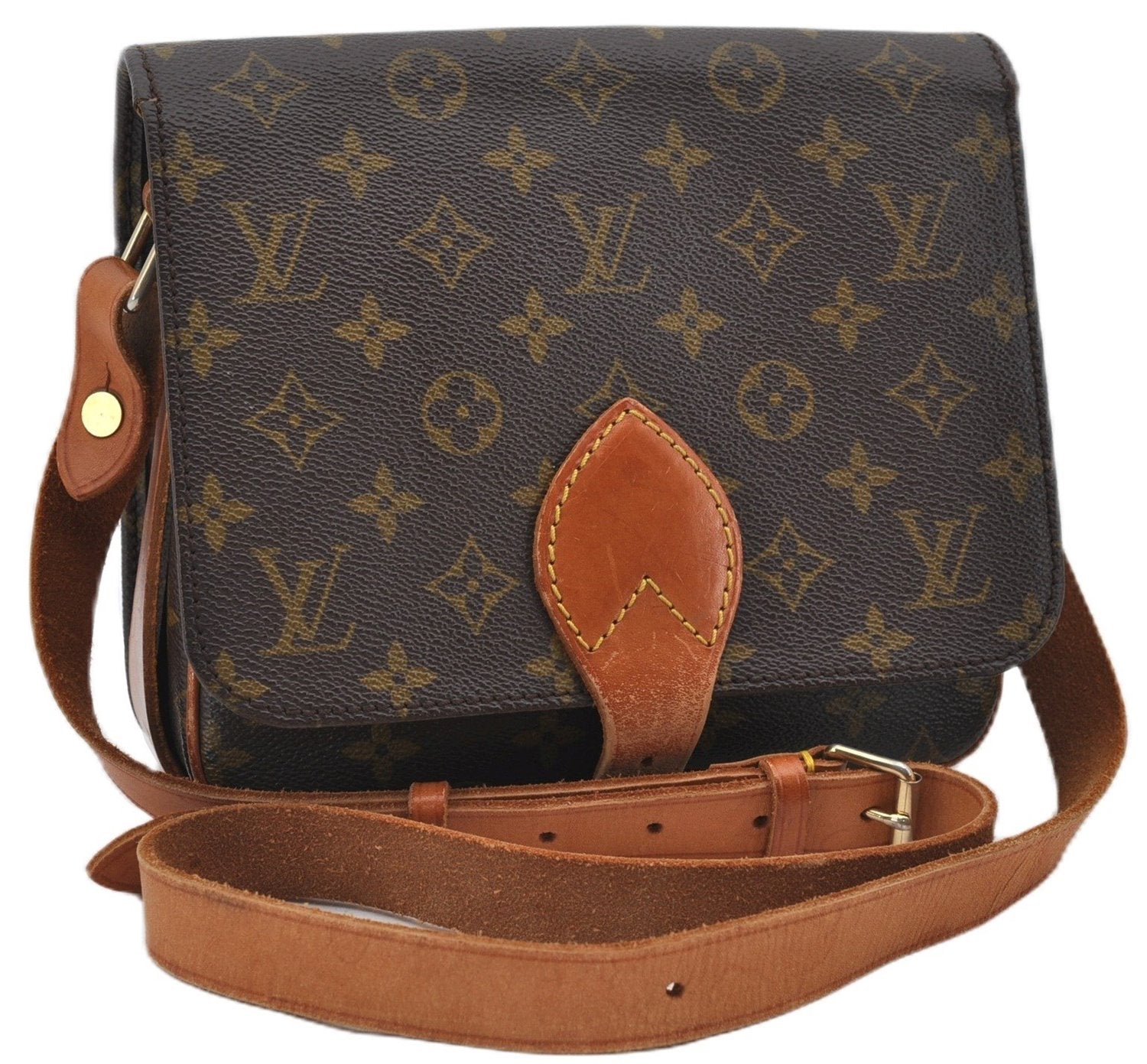 Authentic Louis Vuitton Monogram Cartouchiere MM M51253 Shoulder Cross Bag 9522E