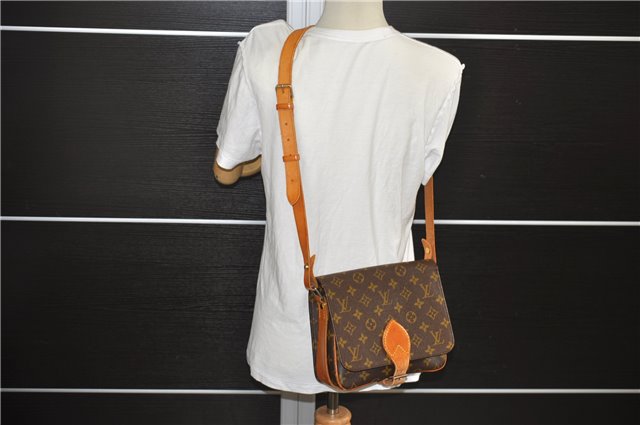 Authentic Louis Vuitton Monogram Cartouchiere MM M51253 Shoulder Cross Bag 9522E