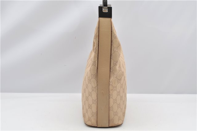 Authentic GUCCI Shoulder Hand Bag Purse GG Canvas Leather 01234 Beige 9523F