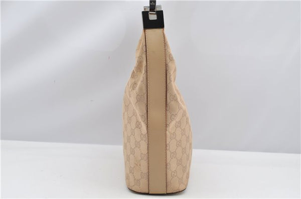 Authentic GUCCI Shoulder Hand Bag Purse GG Canvas Leather 01234 Beige 9523F