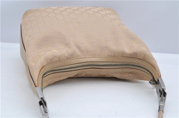 Authentic GUCCI Shoulder Hand Bag Purse GG Canvas Leather 01234 Beige 9523F