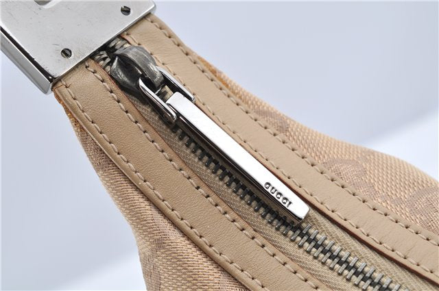 Authentic GUCCI Shoulder Hand Bag Purse GG Canvas Leather 01234 Beige 9523F