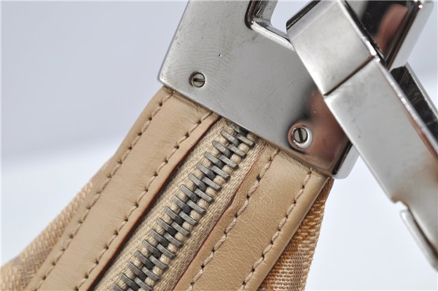 Authentic GUCCI Shoulder Hand Bag Purse GG Canvas Leather 01234 Beige 9523F