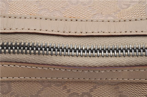 Authentic GUCCI Shoulder Hand Bag Purse GG Canvas Leather 01234 Beige 9523F