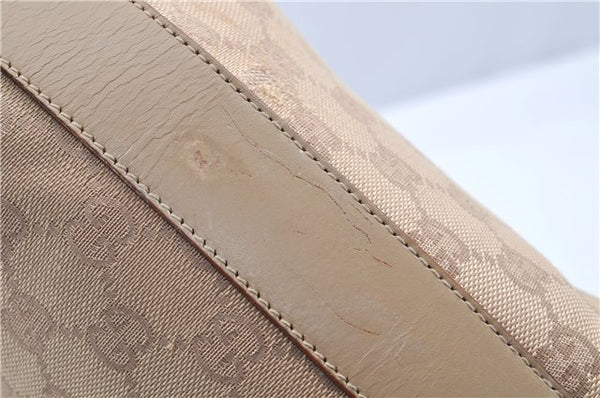Authentic GUCCI Shoulder Hand Bag Purse GG Canvas Leather 01234 Beige 9523F