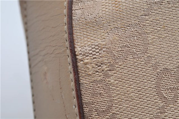 Authentic GUCCI Shoulder Hand Bag Purse GG Canvas Leather 01234 Beige 9523F