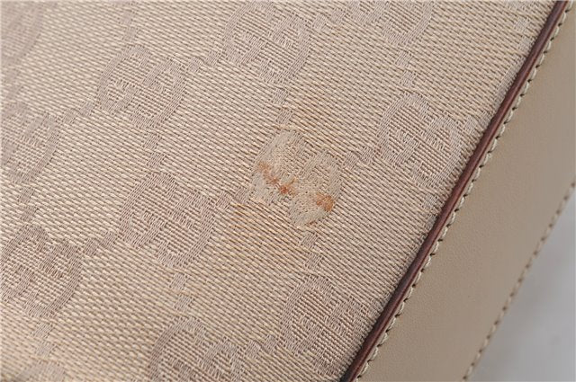 Authentic GUCCI Shoulder Hand Bag Purse GG Canvas Leather 01234 Beige 9523F