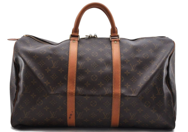 Authentic LOUIS VUITTON Monogram Keepall 50 Boston Bag M41426 LV 9524B