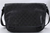 Authentic GUCCI GG Imprime Shoulder Cross Bag GG PVC Leather 201732 Black 9525D
