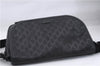 Authentic GUCCI GG Imprime Shoulder Cross Bag GG PVC Leather 201732 Black 9525D