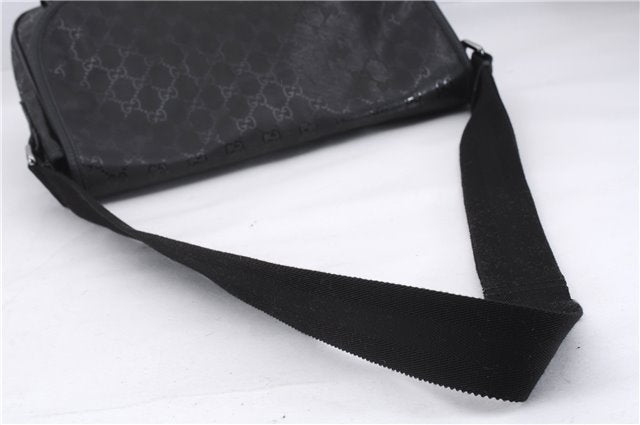 Authentic GUCCI GG Imprime Shoulder Cross Bag GG PVC Leather 201732 Black 9525D