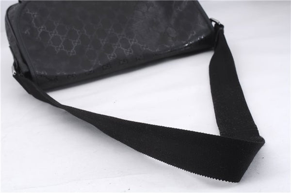 Authentic GUCCI GG Imprime Shoulder Cross Bag GG PVC Leather 201732 Black 9525D