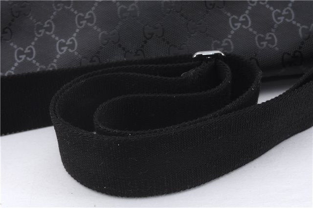 Authentic GUCCI GG Imprime Shoulder Cross Bag GG PVC Leather 201732 Black 9525D