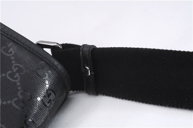 Authentic GUCCI GG Imprime Shoulder Cross Bag GG PVC Leather 201732 Black 9525D