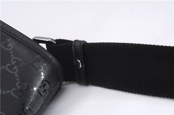 Authentic GUCCI GG Imprime Shoulder Cross Bag GG PVC Leather 201732 Black 9525D