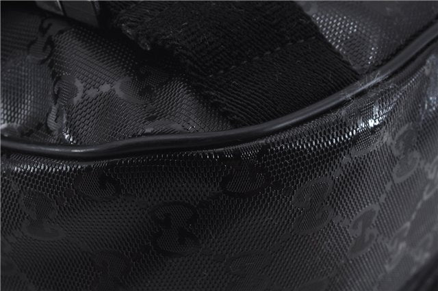 Authentic GUCCI GG Imprime Shoulder Cross Bag GG PVC Leather 201732 Black 9525D