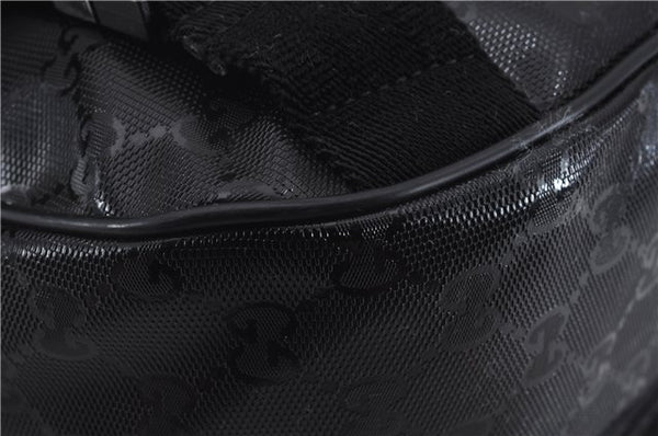 Authentic GUCCI GG Imprime Shoulder Cross Bag GG PVC Leather 201732 Black 9525D