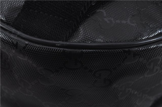 Authentic GUCCI GG Imprime Shoulder Cross Bag GG PVC Leather 201732 Black 9525D