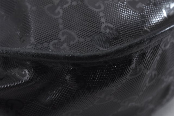 Authentic GUCCI GG Imprime Shoulder Cross Bag GG PVC Leather 201732 Black 9525D