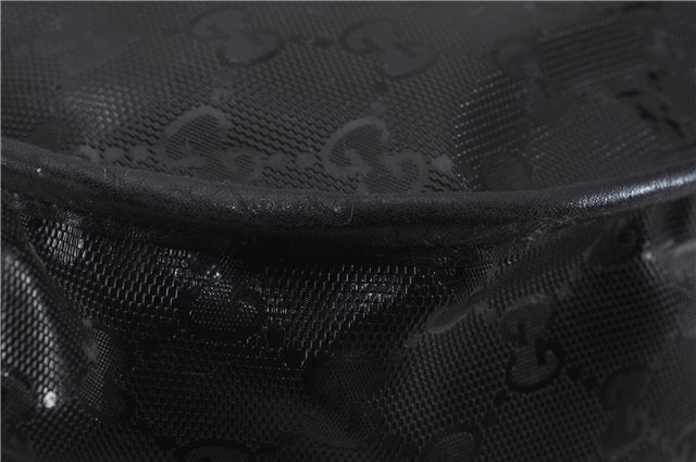 Authentic GUCCI GG Imprime Shoulder Cross Bag GG PVC Leather 201732 Black 9525D