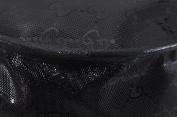 Authentic GUCCI GG Imprime Shoulder Cross Bag GG PVC Leather 201732 Black 9525D