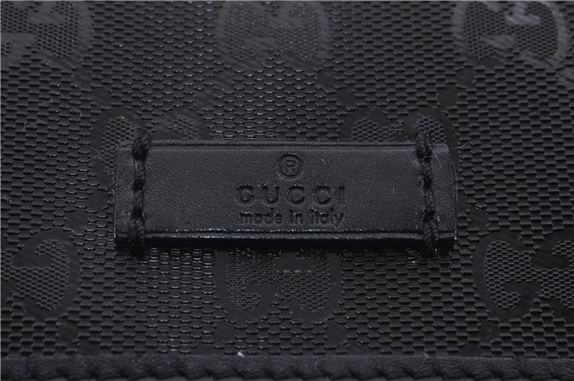 Authentic GUCCI GG Imprime Shoulder Cross Bag GG PVC Leather 201732 Black 9525D