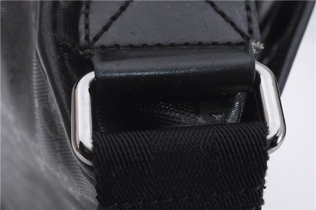 Authentic GUCCI GG Imprime Shoulder Cross Bag GG PVC Leather 201732 Black 9525D