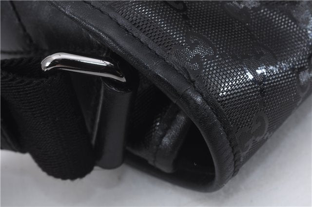 Authentic GUCCI GG Imprime Shoulder Cross Bag GG PVC Leather 201732 Black 9525D