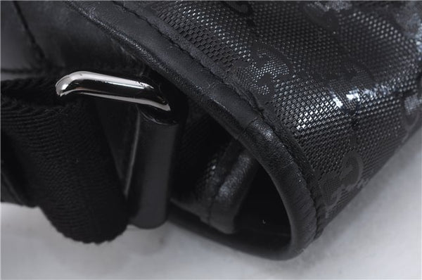 Authentic GUCCI GG Imprime Shoulder Cross Bag GG PVC Leather 201732 Black 9525D