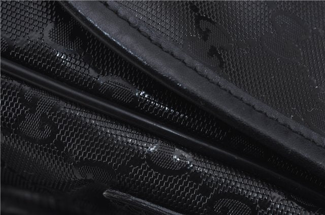 Authentic GUCCI GG Imprime Shoulder Cross Bag GG PVC Leather 201732 Black 9525D