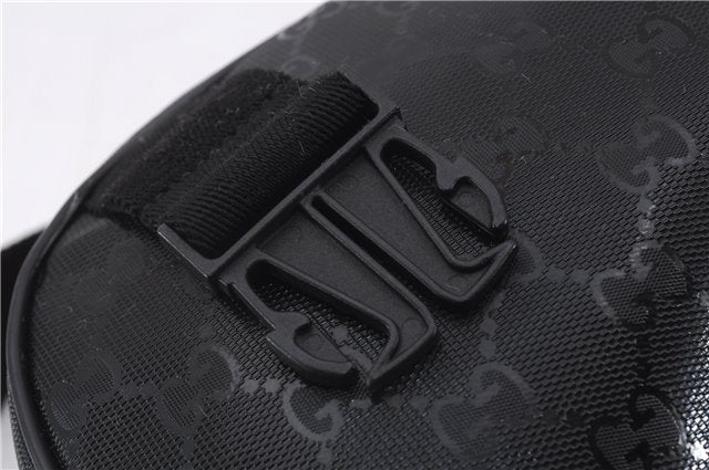 Authentic GUCCI GG Imprime Shoulder Cross Bag GG PVC Leather 201732 Black 9525D